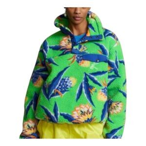 Polo Ralph Lauren Floral Fleece Pullover Jacket Womens Sz XXS MSRP $298